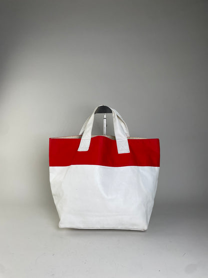 Vintage Comme des Garçons Synthetic Tote Bag Red White