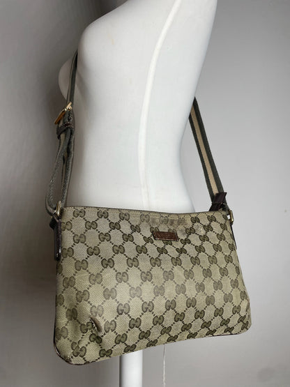 Vintage Gucci Multiway Monogram Bag Beige Brown
