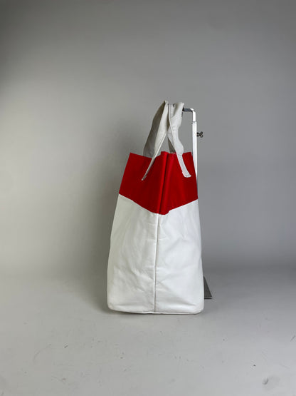 Vintage Comme des Garçons Synthetic Tote Bag Red White