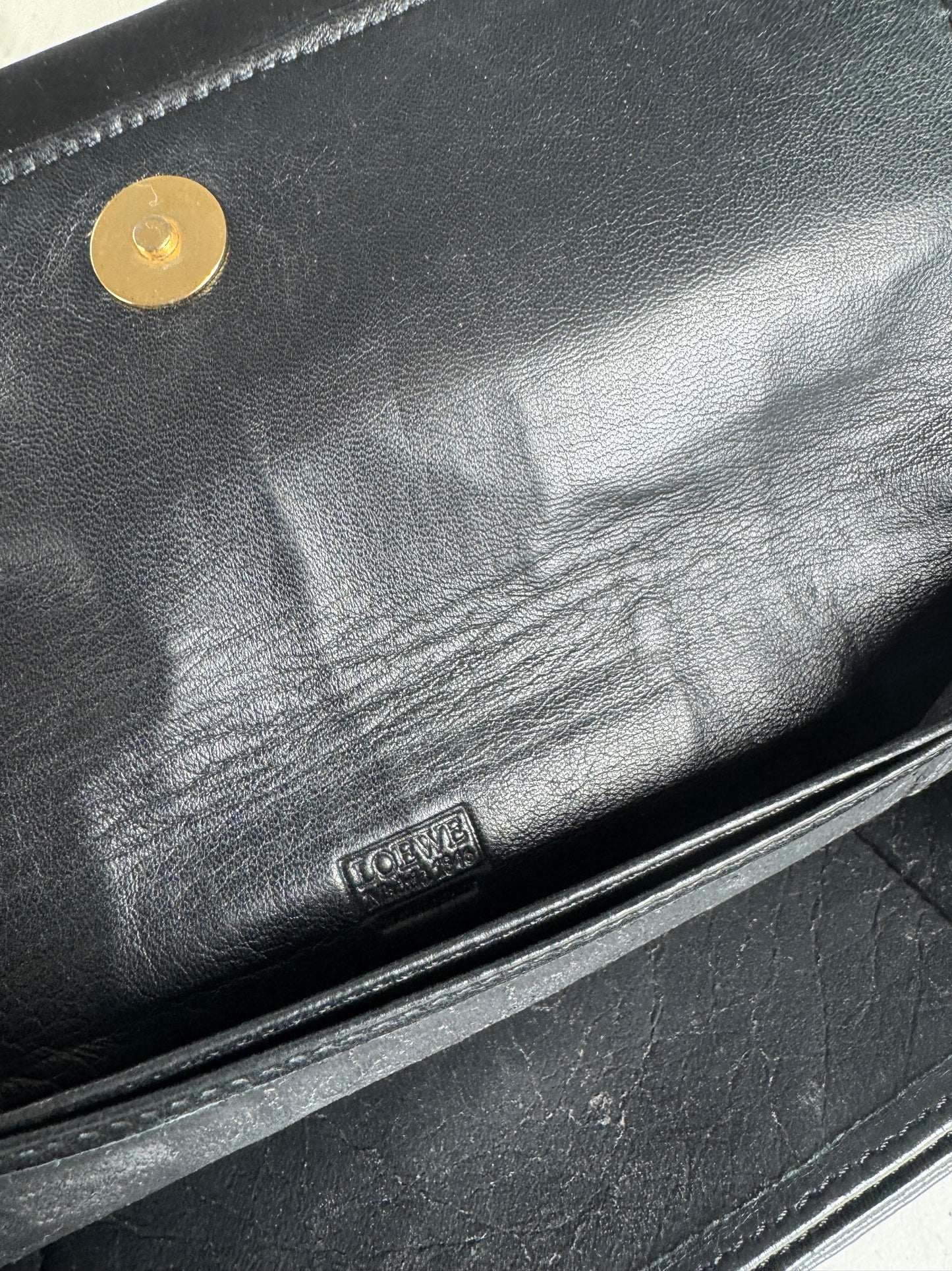 Vintage Loewe Madrid Leather Clutch black