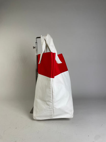 Vintage Comme des Garçons Synthetic Tote Bag Red White