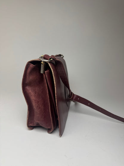 Vintage Cartier Leather Bag Burgundy