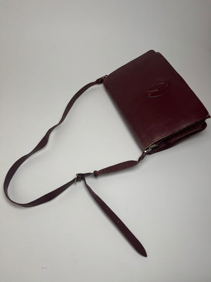 Vintage Cartier Leather Bag Burgundy