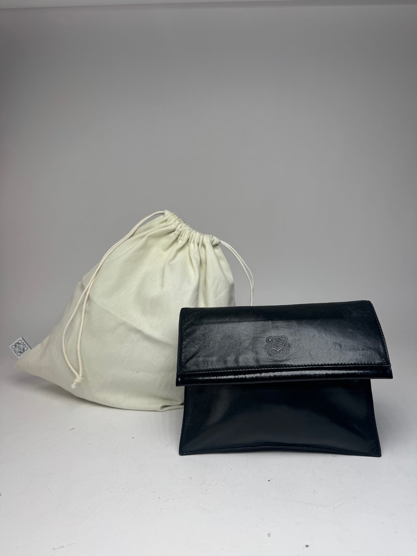 Vintage Loewe Madrid Leather Clutch black