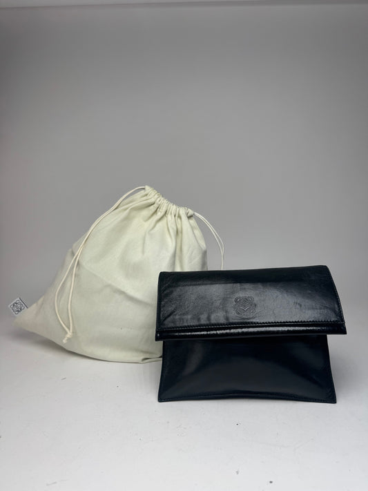 Vintage Loewe Madrid Leather Clutch black