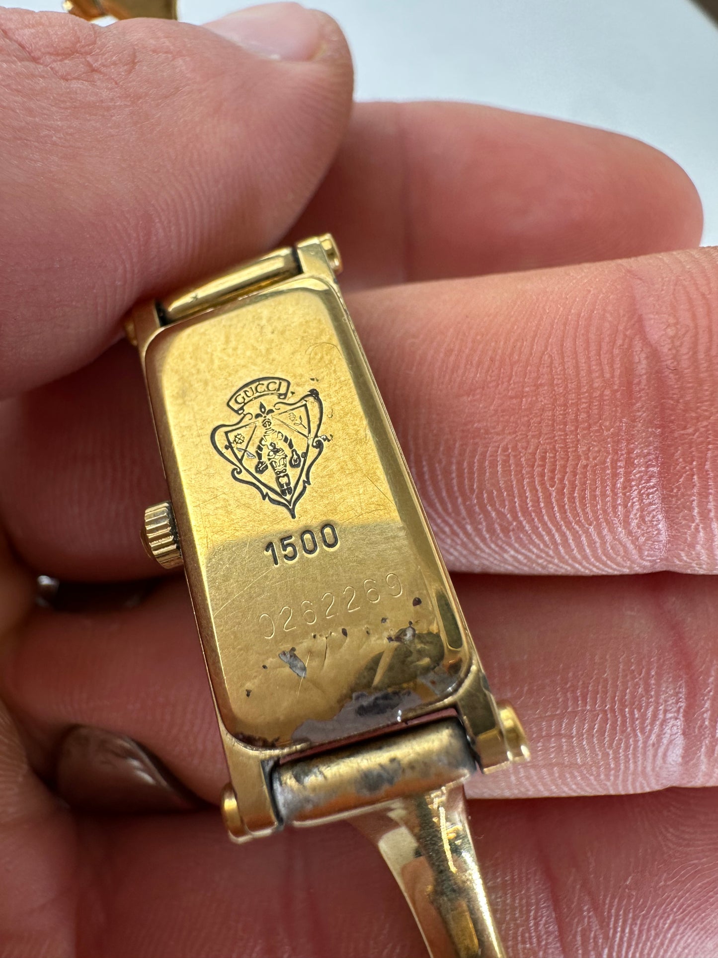 Vintage Gucci Gold-Tone Bangle Ladies Watch Model 1500L