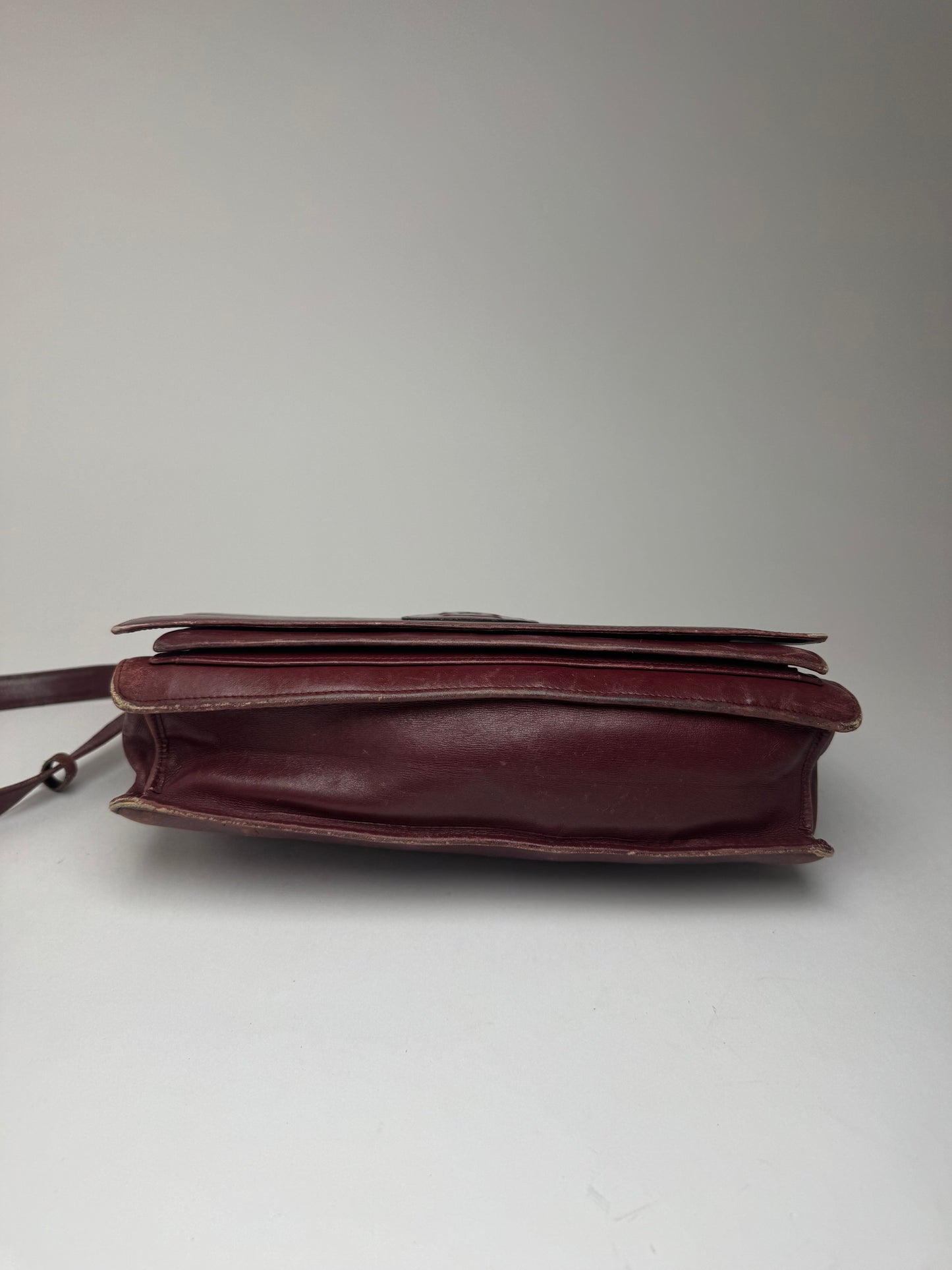 Vintage Cartier Leather Bag Burgundy