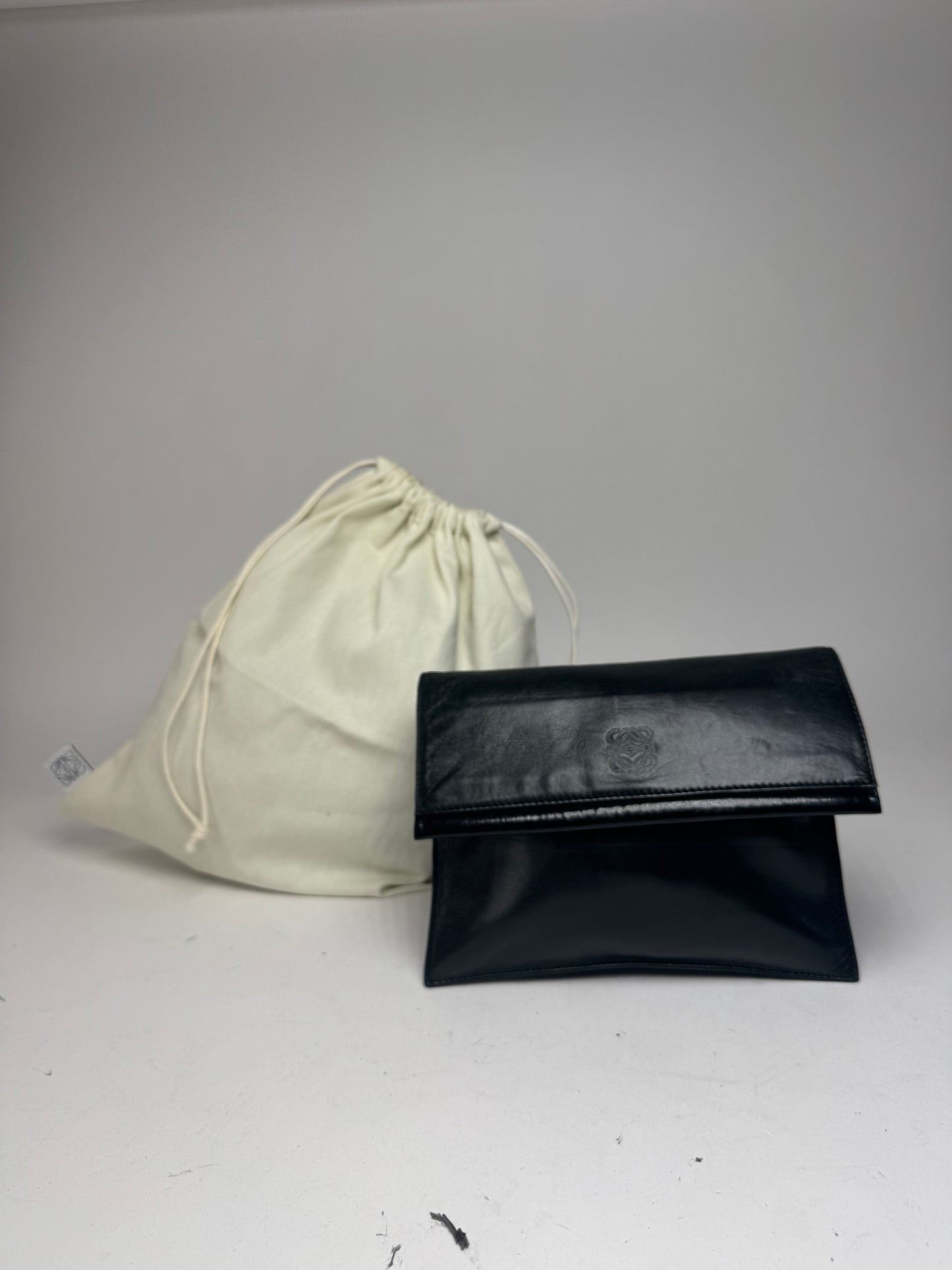 Vintage Loewe Madrid Leather Clutch black