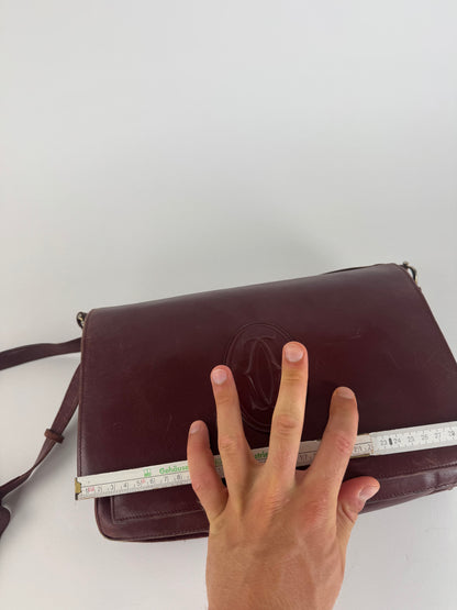 Vintage Cartier Leather Bag Burgundy