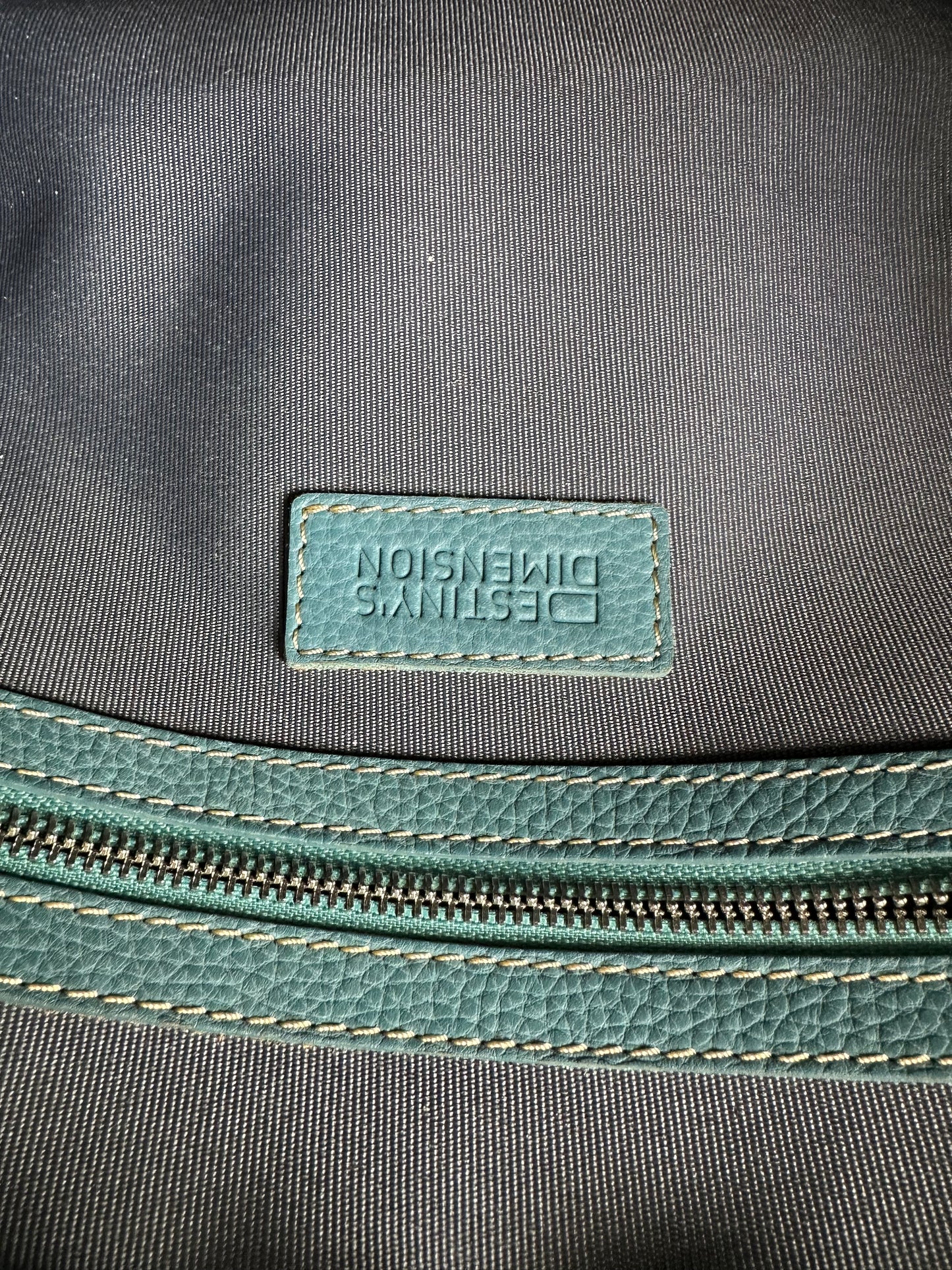 Vintage Destinys Textured Leather Duffle Bag Light Blue