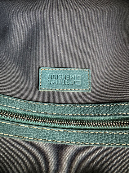Vintage Destinys Textured Leather Duffle Bag Light Blue