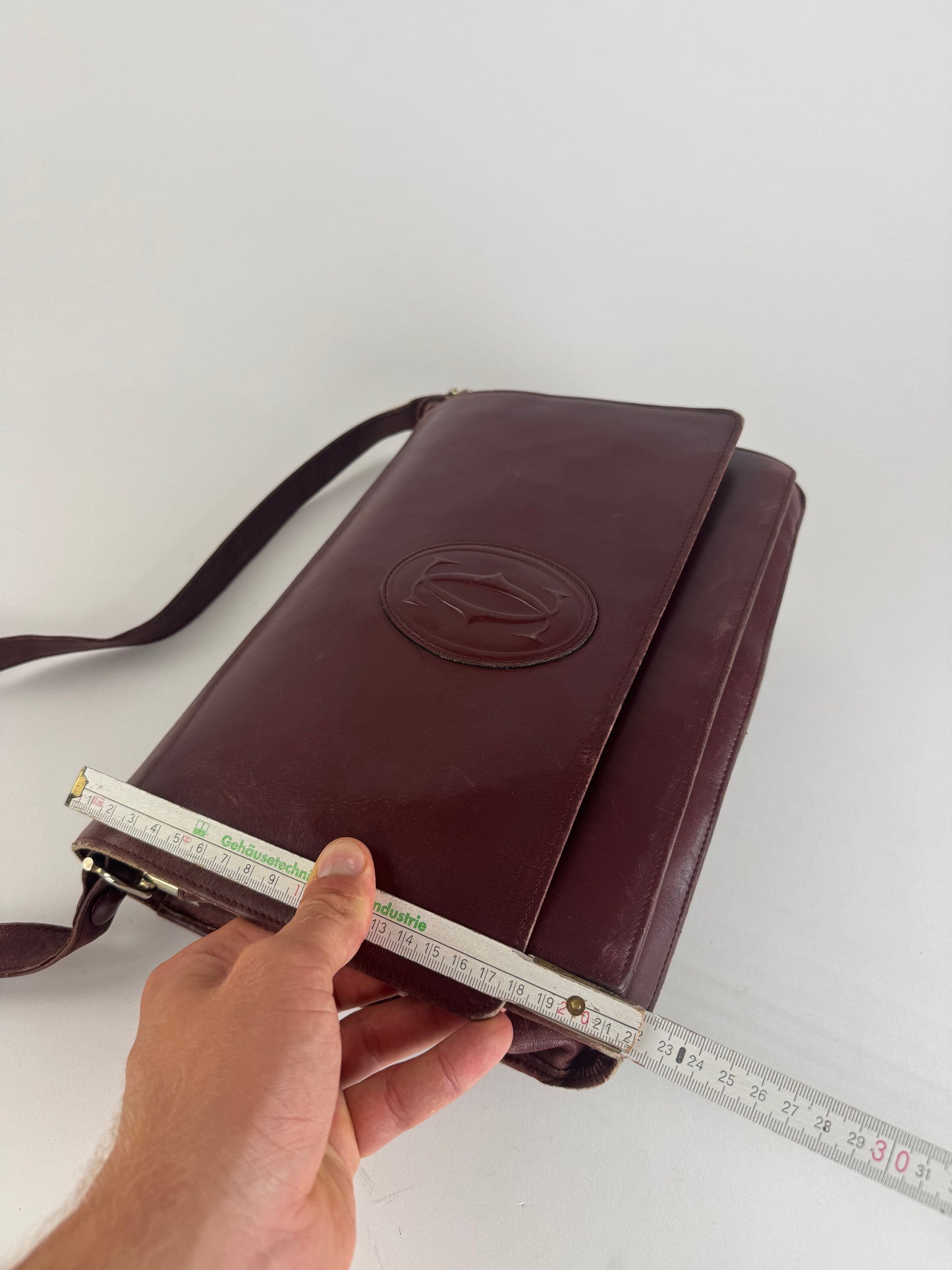 Vintage Cartier Leather Bag Burgundy