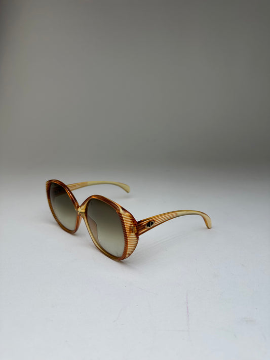 Vintage Dior Butterfly Oversized Sunglasses Model 2061 Amber