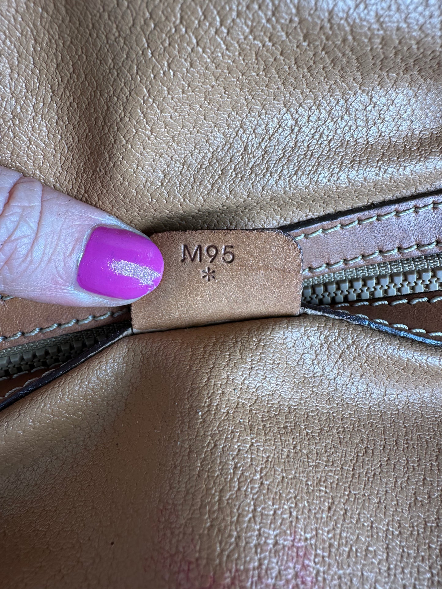 Vintage Celine Paris Triomphe Monogram Leather Handbag Brown