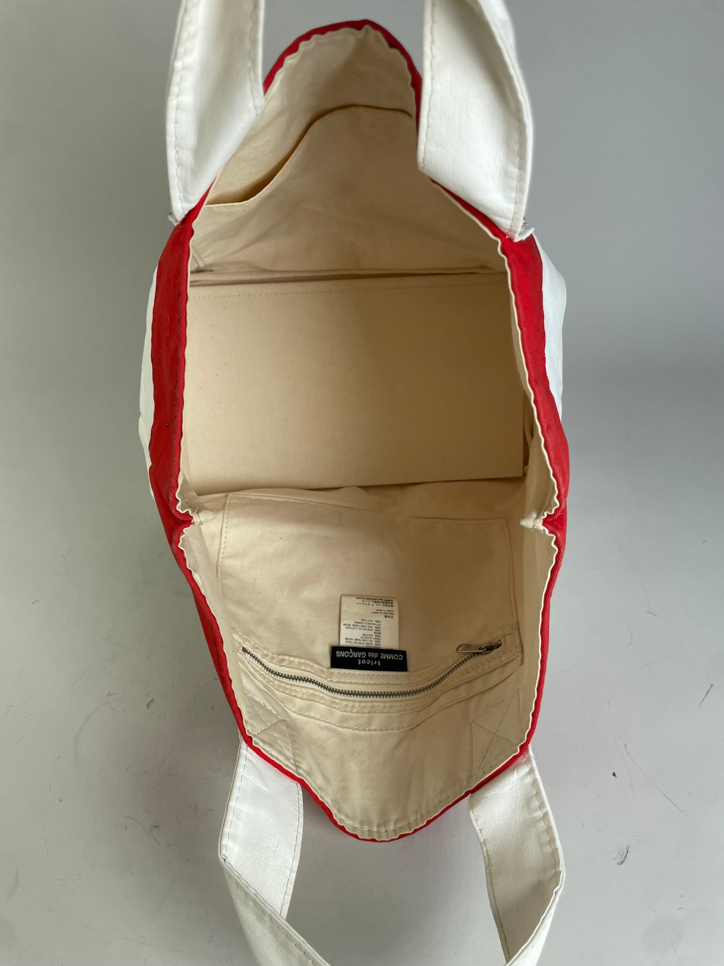 Vintage Comme des Garçons Synthetic Tote Bag Red White
