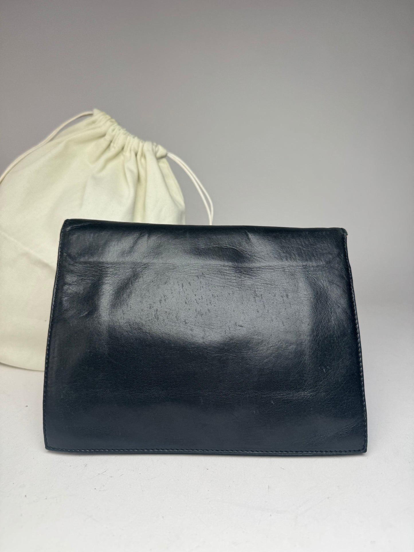 Vintage Loewe Madrid Leather Clutch black