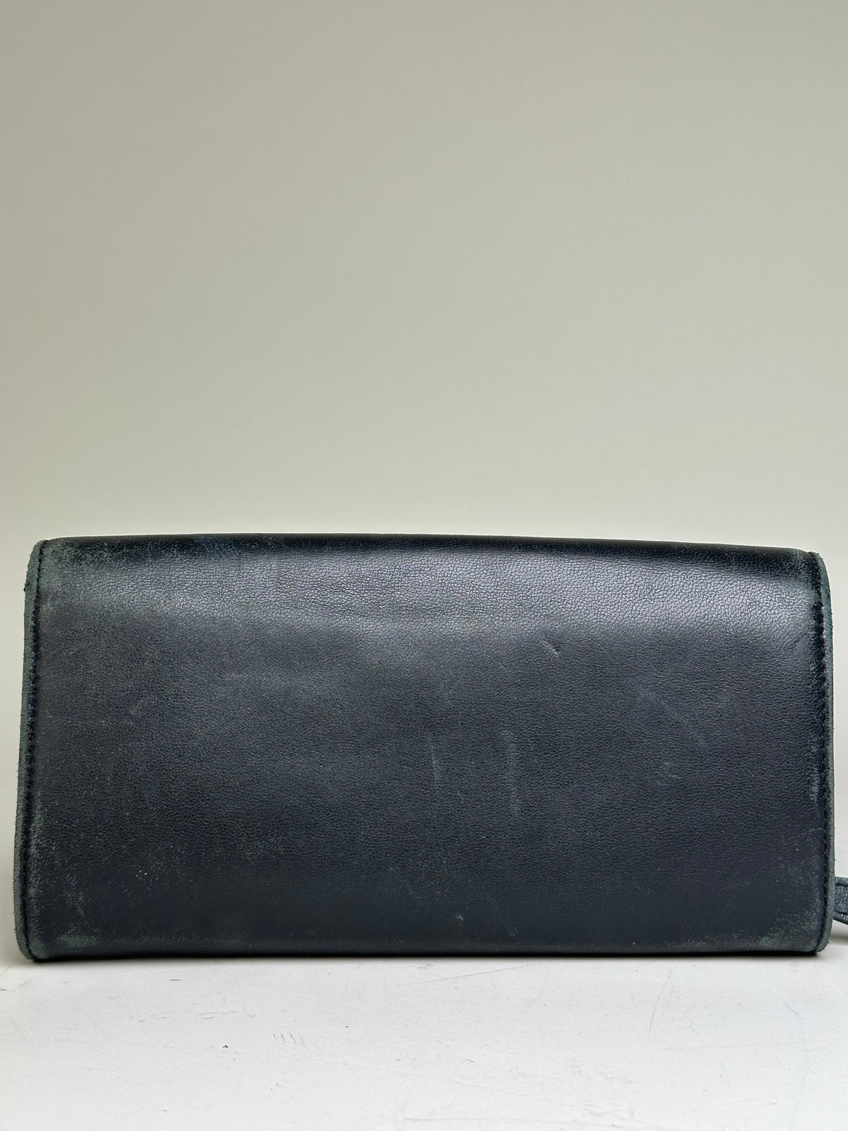 Vintage Vivienne Westwood Leather Wallet Black Gold Button