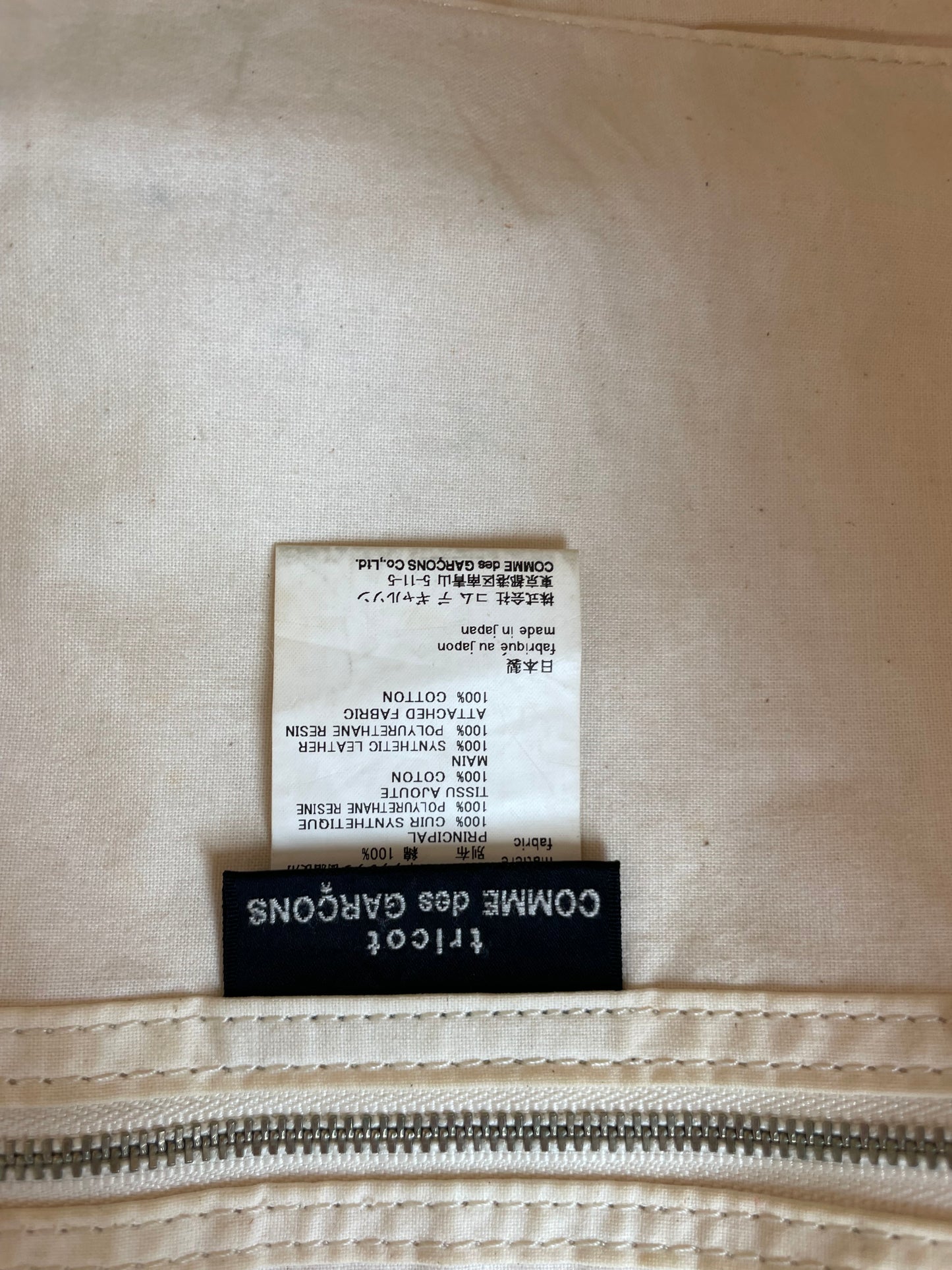 Vintage Comme des Garçons Synthetic Tote Bag Red White