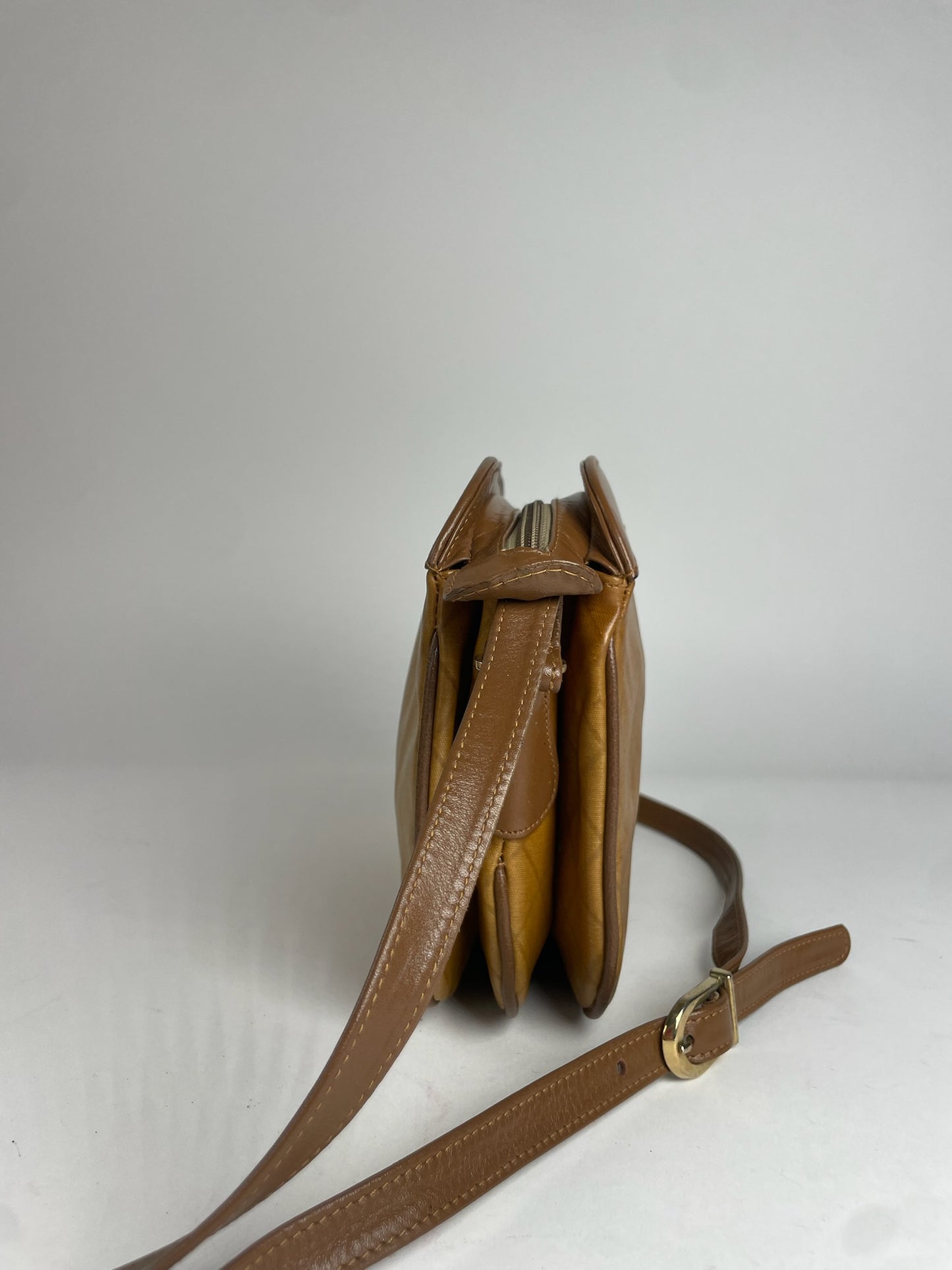 Vintage Givenchy Leather Shoulder Monogram Bag Brown