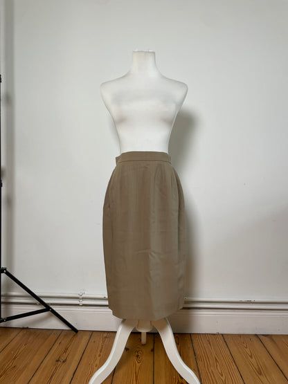 Vintage Chloe Silk Blend Skirt Beige L