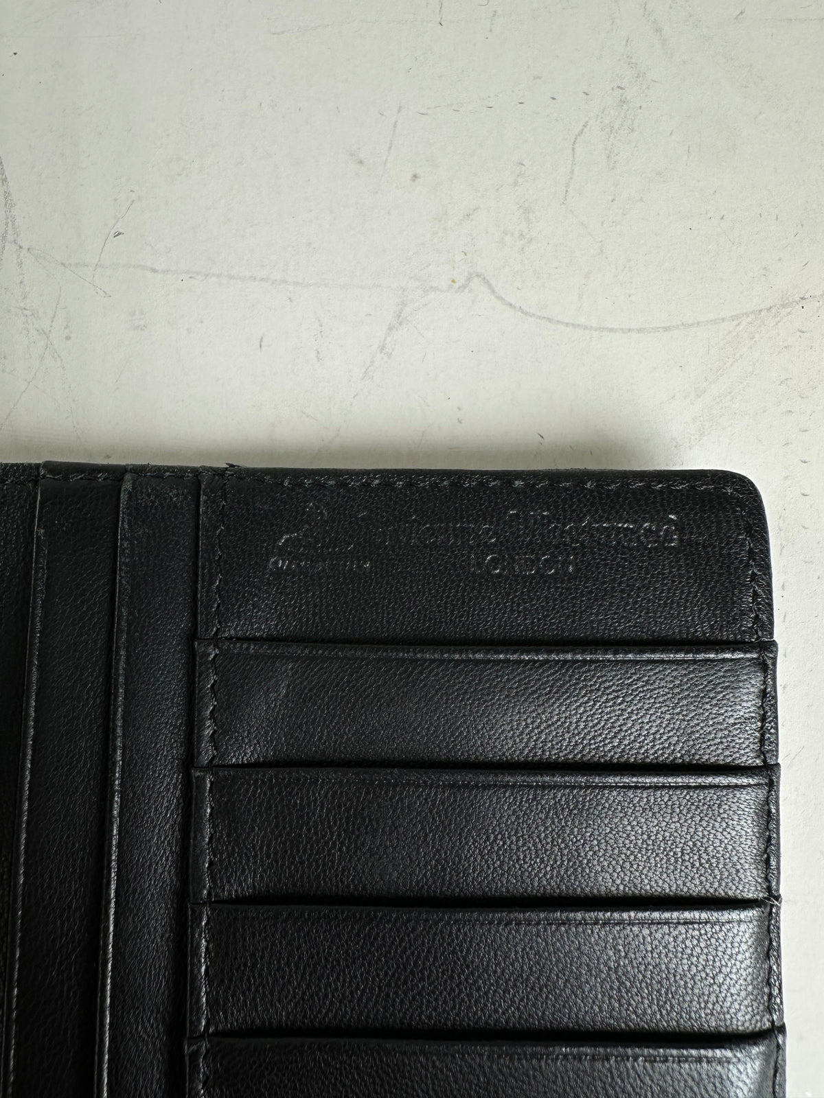Vintage Vivienne Westwood Leather Wallet Black Gold Button