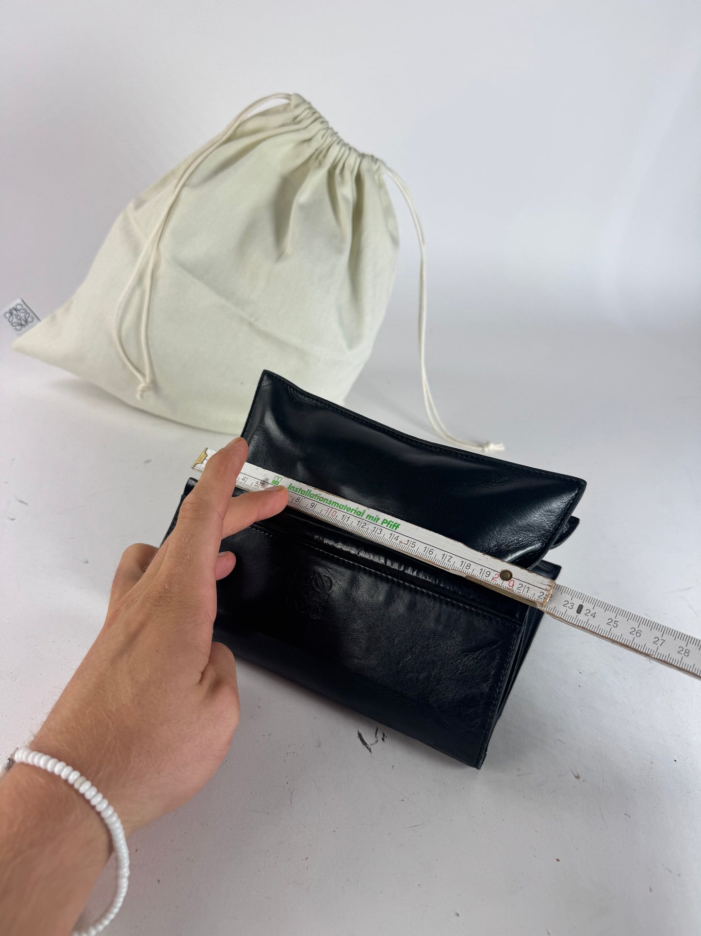 Vintage Loewe Madrid Leather Clutch black