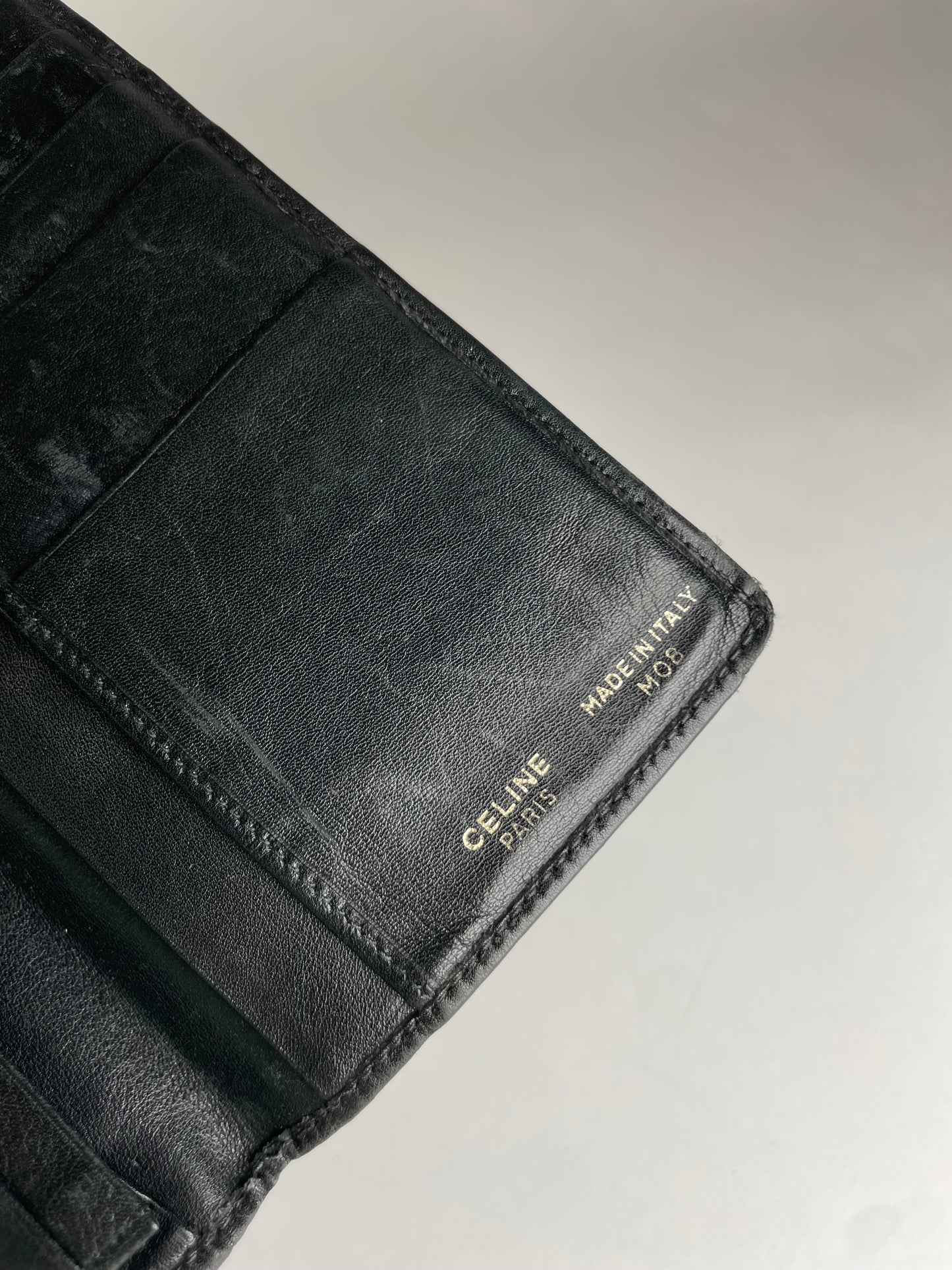 Vintage Celine Paris Leather ID Holder black