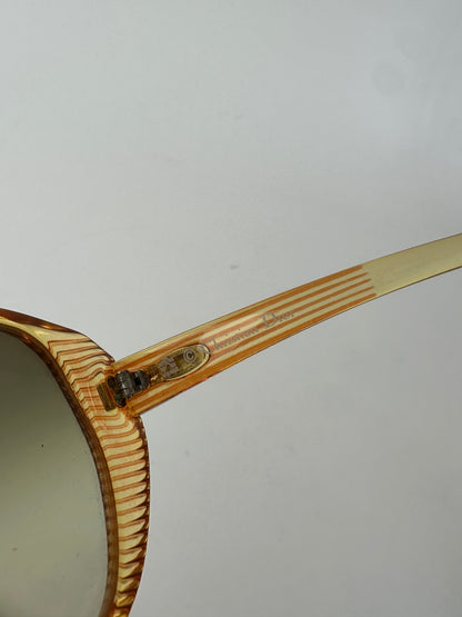 Vintage Dior Butterfly Oversized Sunglasses Model 2061 Amber