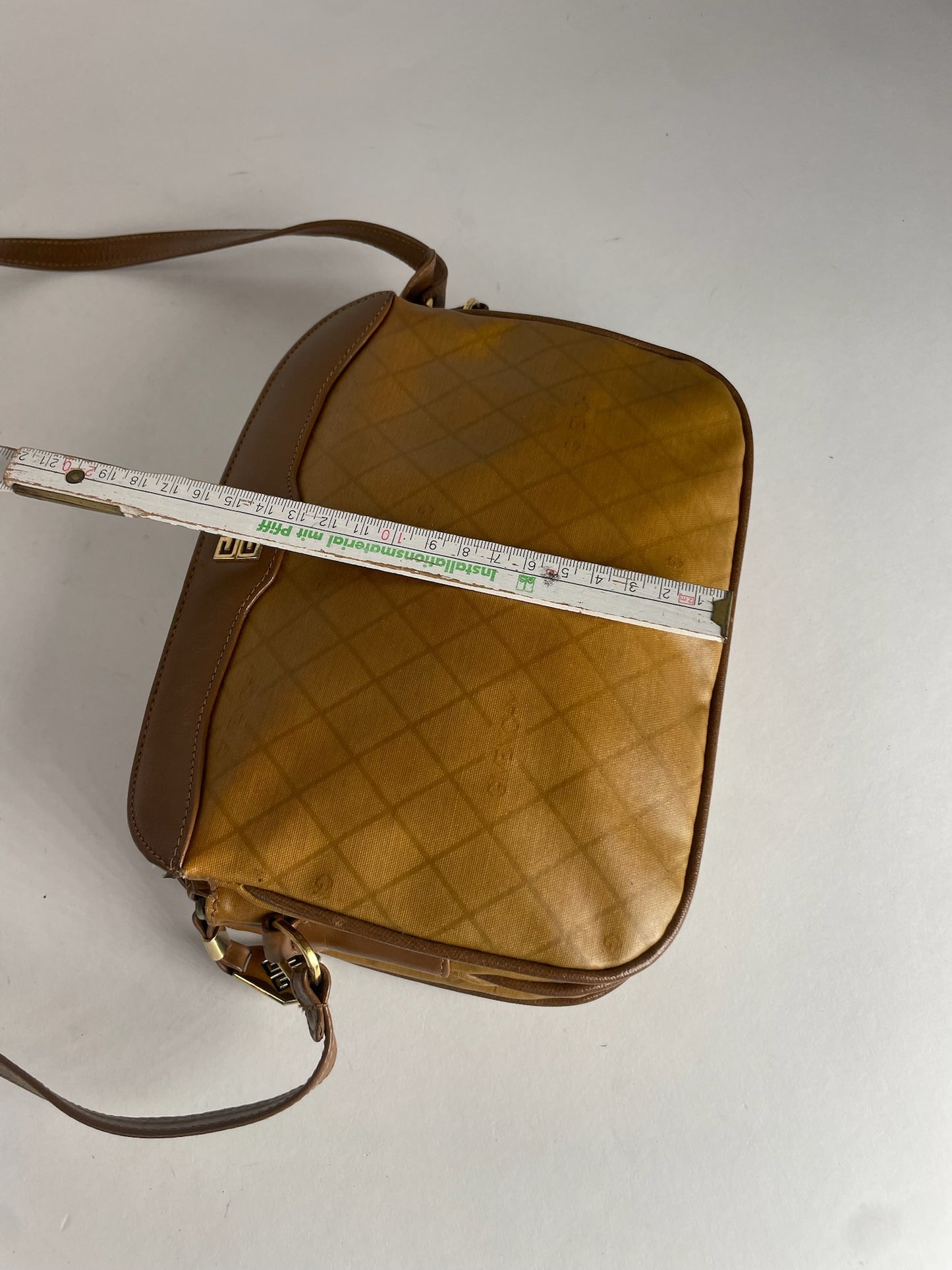 Vintage Givenchy Leather Shoulder Monogram Bag Brown