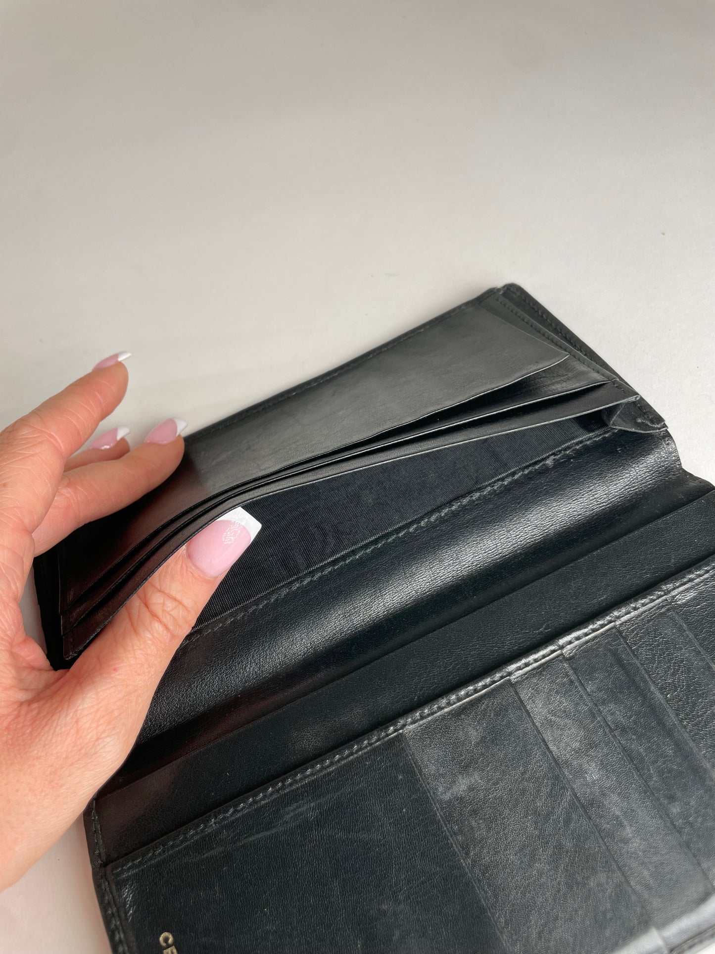 Vintage Celine Paris Leather ID Holder black