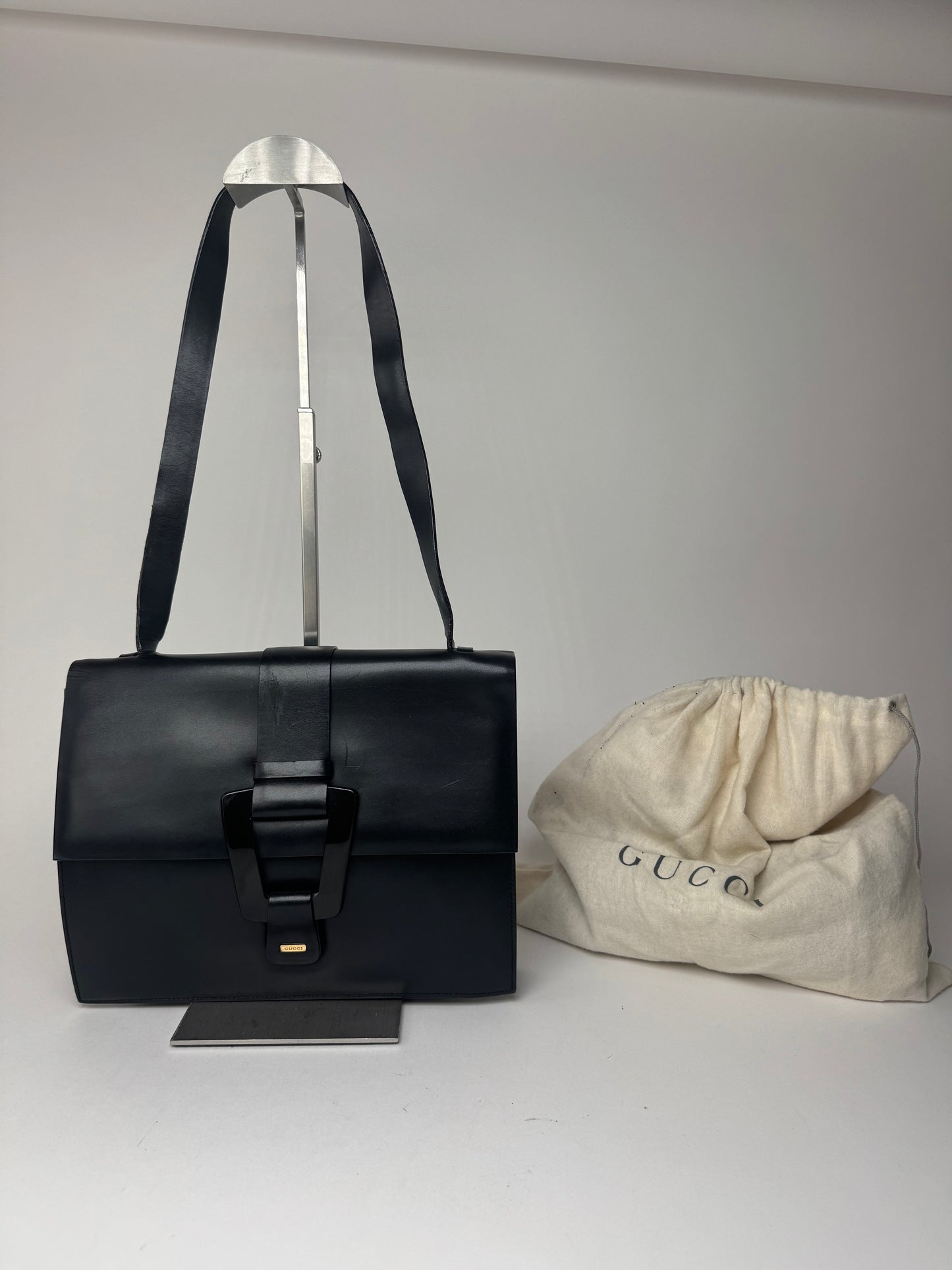 Sac Gucci vintage en cuir noir