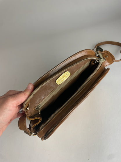 Vintage Givenchy Leather Shoulder Monogram Bag Brown