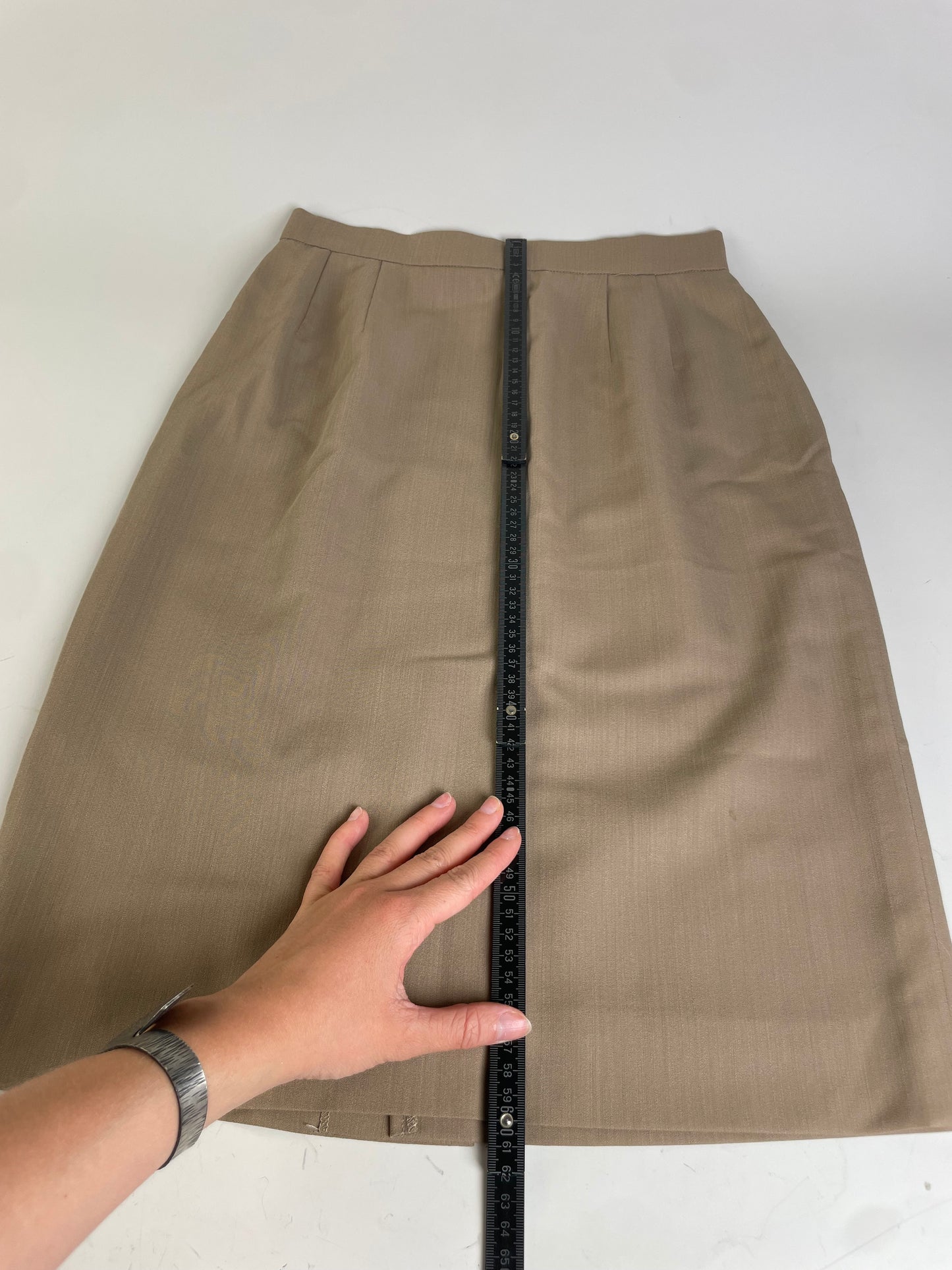 Vintage Chloe Silk Blend Skirt Beige L