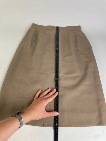 Vintage Chloe Silk Blend Skirt Beige L