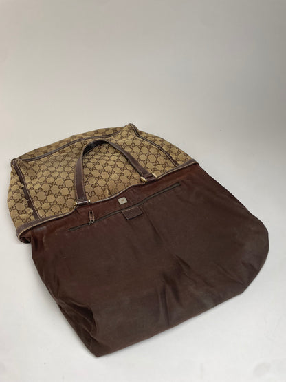 Vintage Gucci Monogram Handbag Beige Brown