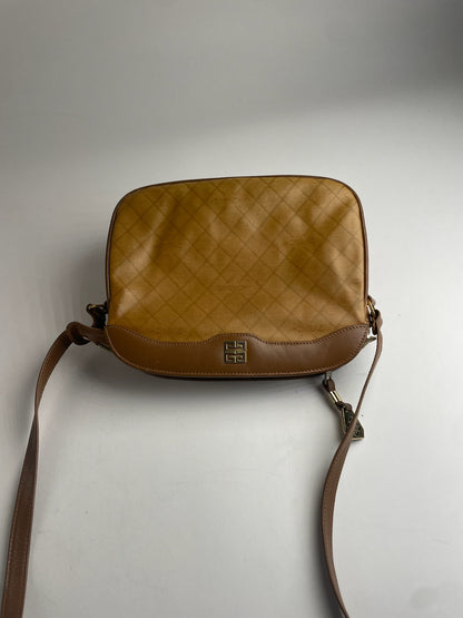 Vintage Givenchy Leather Shoulder Monogram Bag Brown