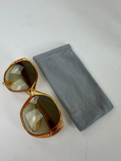 Vintage Dior Butterfly Oversized Sunglasses Model 2061 Amber