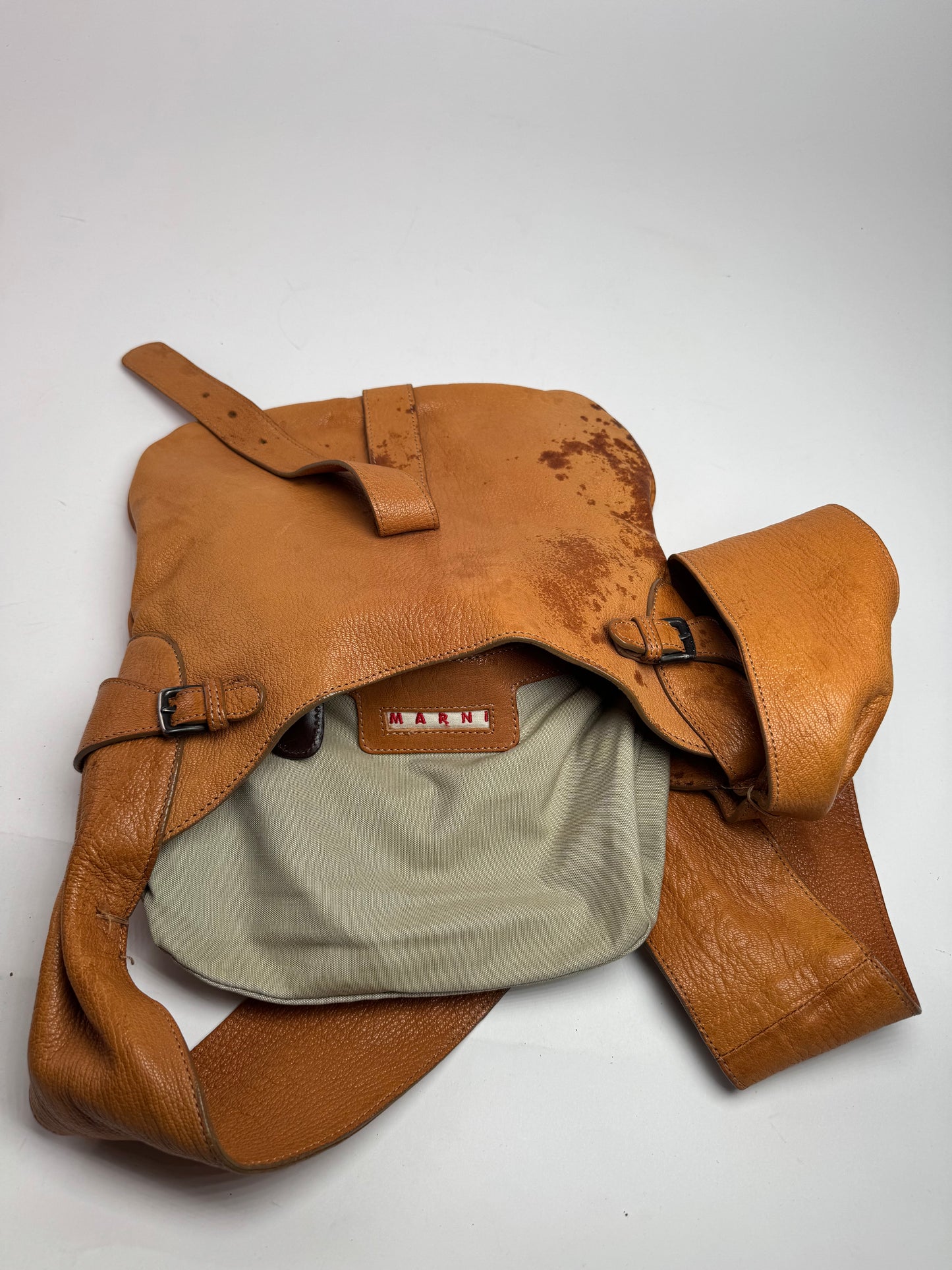 Vintage Marni Leather Shoulder bag Brown Orange