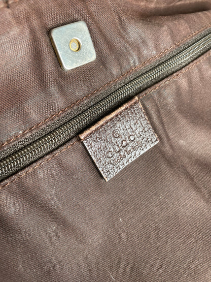 Vintage Gucci Monogram Handbag Beige Brown