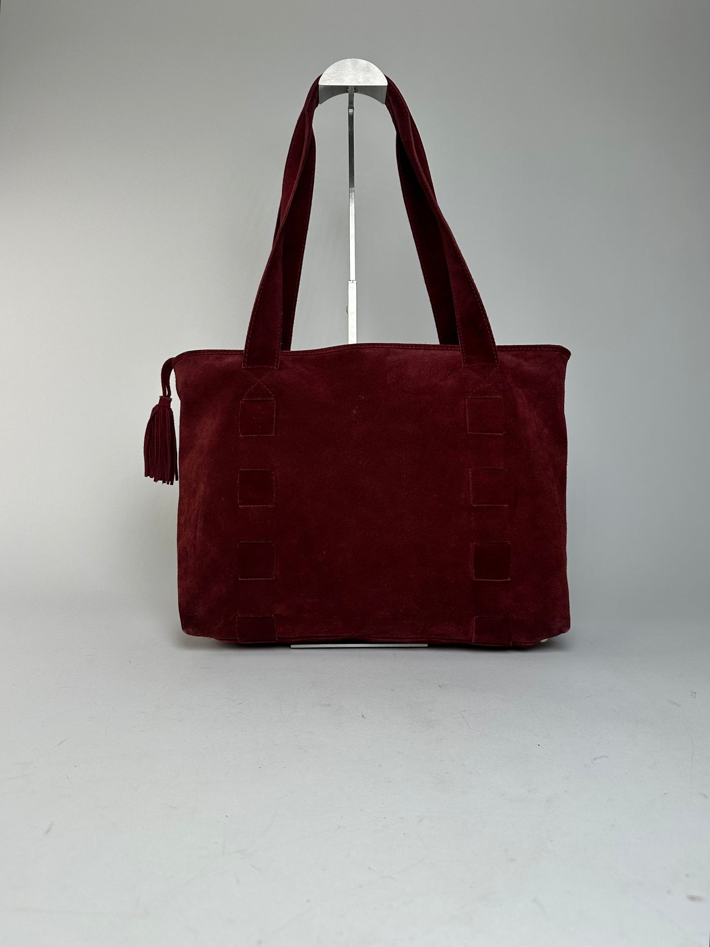 Vintage Bottega Veneta Suede Handbag Burgundy