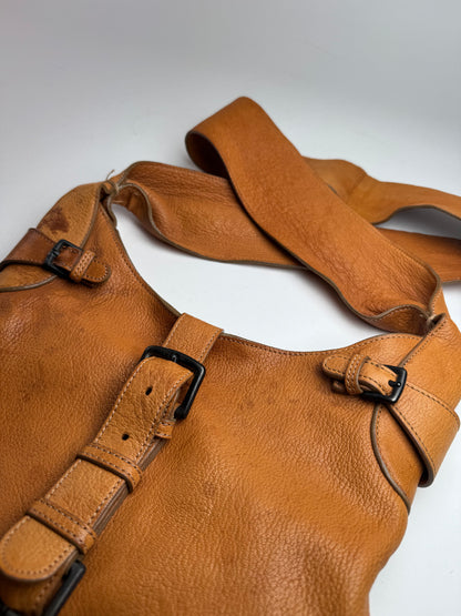 Vintage Marni Leather Shoulder bag Brown Orange