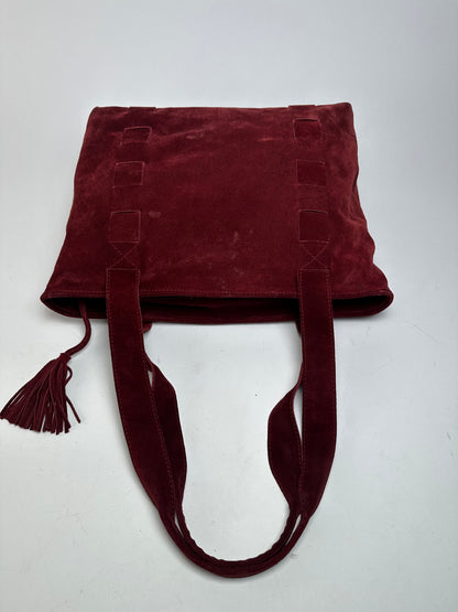 Vintage Bottega Veneta Suede Handbag Burgundy