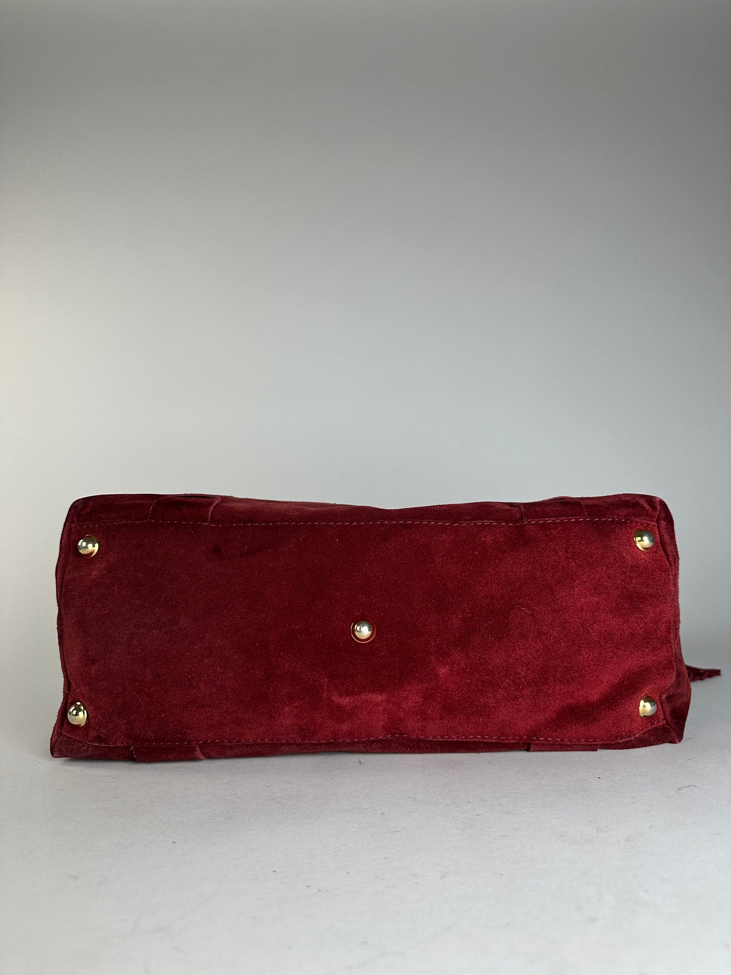 Vintage Bottega Veneta Suede Handbag Burgundy