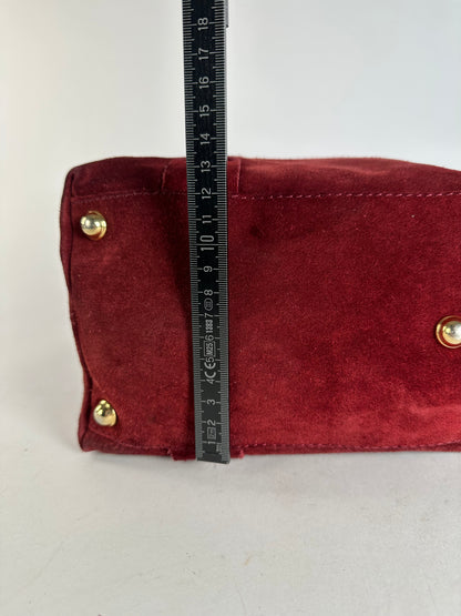 Vintage Bottega Veneta Suede Handbag Burgundy