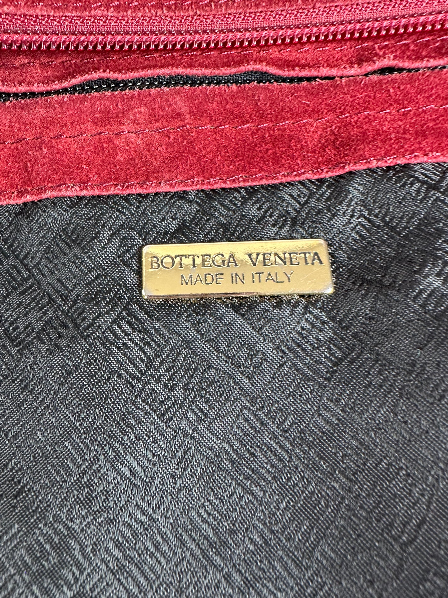 Vintage Bottega Veneta Suede Handbag Burgundy