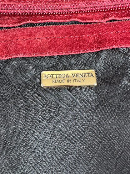 Vintage Bottega Veneta Suede Handbag Burgundy