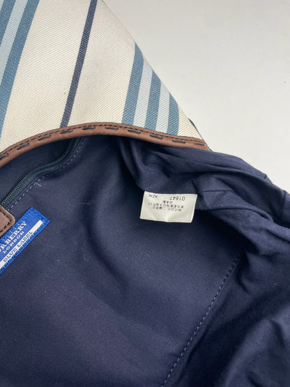 Vintage Burberry Striped Handbag beige Black Blue