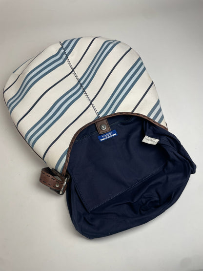 Vintage Burberry Striped Handbag beige Black Blue
