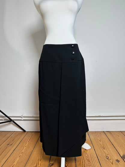 Vintage Dior Wool Skirt Long Black L