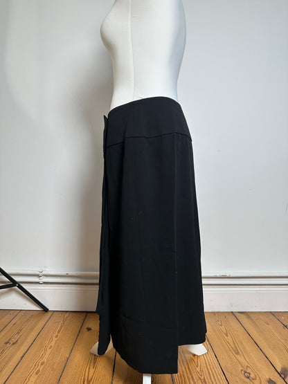 Vintage Dior Wool Skirt Long Black L